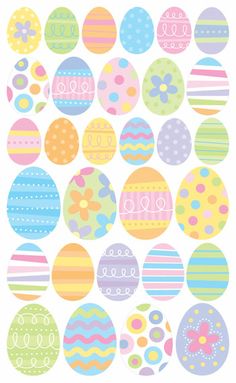 an image of easter eggs in different colors