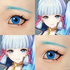 Genshin Impact Eye Makeup, Nilou Cosplay Makeup, Anime Eyes Makeup Cosplay, Mitsuri Makeup, Genshin Impact Makeup, Anime Makeup Kawaii, Make Up Cosplay