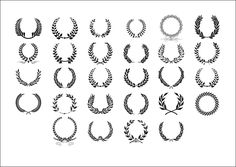 a collection of laurel wreaths