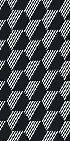 an abstract black and white pattern with diagonal lines in the center, as well as small rectangles