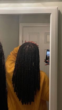 Neat Locs Women, Healthy Locs Aesthetic, Small Locs Hairstyles For Women, Skunk Stripe With Locs, Medium Sized Locs On Black Women, Medium Traditional Locs, Types Of Starter Locs, Locs Black Women Aesthetic, Black Girls With Locs Aesthetic