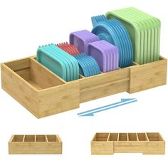 PRICES MAY VARY. ❤ Expandable and Adjustable Lids Organizer - This Bamboo Food container lids organizer is great for creating a tidy and clean kitchen, it can expand from 11.8’’ to 18.5’’ and holds round and square container lids up to 9.6’’, You can move 3 dividers to make a section big or small space depending on the number of lids ❤Multi Purpose Storage - Bamboo Lids holder is not only designed for lids storage, but also for dishes, forks and knives store in drawer; For slim and small seasoni Bamboo Food, Kitchen Sink Storage, Lid Organizer, Small Item Storage, Pantry Shelf, Lid Storage, Ceiling Fan In Kitchen, Container Organization, Drawer Organizers