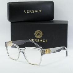 FREE PRIORITY SHIPPING & FREE RETURNS ON DOMESTIC ORDERS Sunglasses Eyeglasses New Arrivals Feedback About US Contact Us Sunglasses Eyeglasses New Arrivals Feedback About US Contact Us NEW VERSACE VE3329B 5305 Transparent Gray 52mm Eyeglasses   Additional information: Brand VERSACE Glasses Type Frame Material Metal/Acetate UPC 8056597948982 Color Code 5305 Gender Women Style Square Model VE3329B Temple Length 145 Bridge Size 17 Lens Socket Width 52 OUR PROMISE ✔ 100% authenticity guaranteed or your money back ✔ Free shipping and free convenient returns on all orders made within the US ✔ Orders typically shipped within 24 hours of purchase. Items ordered on weekends or holidays will be shipped the next business day ✔ All items are securely packaged and shipped from our US-based Distribution Versace Glasses Frames Woman, Versace Glasses Frames, Eyeglasses Men, Versace Eyeglasses, Versace Glasses, Men Stylish Dress, Eye Wear, Men Eyeglasses, Grey Women