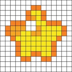 an orange and white cross is shown in the middle of a square pattern with squares on it