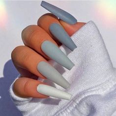 Grey Nails, Winter Nails Acrylic, Gray Nails, Winter Nail Designs, Hot Nails