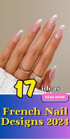 Elegant Glam Nails, Nail Art For French Manicure, Decorative French Tip Nails, French Manicure With Nail Art, Simple French Manicure Nail Designs, French Nail Manicure, French Tip Simple Design, Oval Nails French Tip Color, Elegant Nail Designs Almond