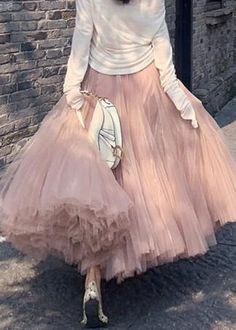 Elegant Pink Wrinkled High Waist Tulle Skirt Spring Xv Ideas, Theatre Ideas, Tulle Skirts Outfit, French Pleat, Pink Tulle Skirt, Outfit Choices, Fierce Fashion, Tulle Maxi Skirt, Half Skirt