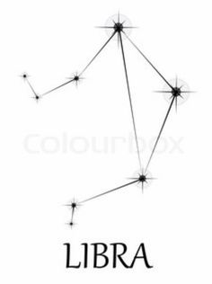 the zodiac sign libra is shown in black and white, as well as red