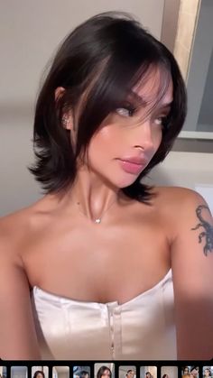 Short Cute Haircuts For Round Faces, Hairstyle For Short Layered Hair, Asian Bangs Short Hair, Side Bangs Hairstyles Short, One Side Short One Side Long Hair, Dark Feminine Short Hair, Short Hair On Oval Face Shape, Hair Cuts Short For Women, Short Square Face Haircut