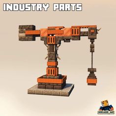 an orange and black object with the words industry parts above it