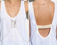 Body necklaces are my new favorite thing.. Diy Body Chain, Silver Jewelry Design, Make Your Own Jewelry, Diy Body