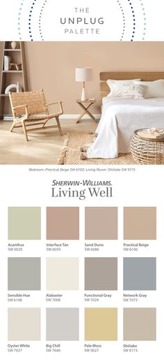 the color scheme for this bedroom is neutral, and it's perfect to use