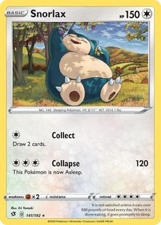 pokemon trading card with an image of a cartoon character sitting on top of a pillow