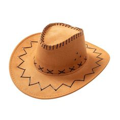 Mom & Daughter Retro Stitched Pattern Cowboy Hat with Adjustable Chin Tie-Hats-Innovato Design-Yellow-Adult-Innovato Design Belle Starr, Leather Cowboy Hats, Felt Cowboy Hats, Chapeau Cowboy, Western Cowboy Hats, Fancy Dresses Party, Cow Boy, Hat For Man, Cowboy And Cowgirl