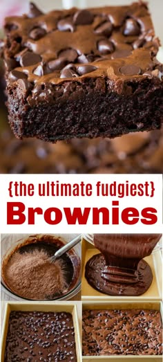 the ultimate fudget brownies recipe is made with chocolate