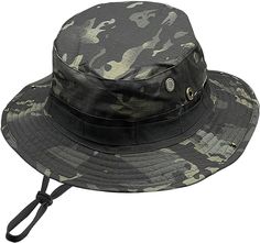 VERSATILE SUN PROTECTION BUCKET BOONIE HAT WITH WIDE BRIM FOR OUTDOORS The Perfect Hat for Fishing, Hunting, CAMPING and Other Outdoor Activities Stay concealed with a little extra coverage by using our military-style boonie bucket hat. It is perfect for many outdoor activities including hunting, fishing, camping, hiking and more. Constructed using a poly / cotton ripstop material, the camo boonie hat is built for many different application uses. The durable ripstop fabric help prevents tears, a Sun Hats For Men, Booney Hat, Military Color, Boonie Hat, Multicam Black, Mens Sun Hats, Military Tactical, Outdoor Hats, Camouflage Patterns