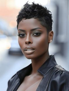 Hairstyles For Short Relaxed Hair Black, Pixie Pin Curls, Pin Curl Styles, Sassy Pixie Haircut, One Side Shaved Hairstyles, 4b Hairstyles, Black Pixie Haircut, 27 Piece Hairstyles, Bob Hairstyles For Black Women