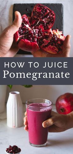 How to Juice Pomegranate plus 10 amazing health benefits Pomegranate Recipes Healthy, Pomegranate Juice Benefits, Health Benefits Of Pomegranate, Post Workout Smoothie Recipes, Vegan Drinks Healthy, Pomegranate Recipe, Pomegranate Benefits, Pomegranate Drinks, Pomegranate Recipes