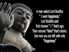 a buddha statue with a quote about happiness