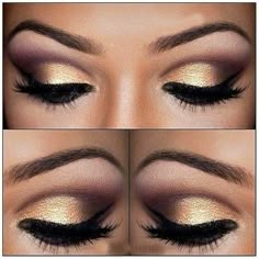 love this gold bronze eye look Small Eyelids, Smokey Eyes Tutorial, Gold Eyeliner, Gold Smokey Eye, Gold Eye Makeup, Makeup Tip, Make Up Inspiration, Smokey Eye Tutorial, Gold Eyeshadow