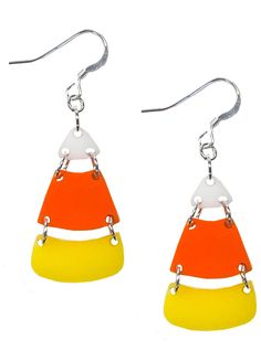 Candy Corn Halloween Earring Kit - Too Cute Beads Candy Corn Earrings, Cute Beads, Candy Corn Halloween, Chalcedony Bracelet, Diy Jewelry Kit, Dragonfly Bracelet, Color Candy, Earring Kit, Starfish Earrings