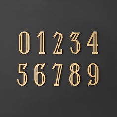 the numbers are made out of gold foil