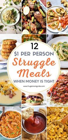 twelve different images with the words, 12 person struggle meals when money is tight