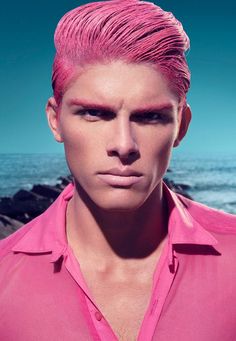 Pink Editorial, Latest Hair Color, Model Looks, Cool Hairstyles For Men, Fashion Art Photography, Hair Model, Men Wear, Real Men