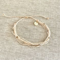 Nwot Pura Vida Cream With Silver Beaded Bracelet Waxed String Cording Loosely Braided With 9 Silver Plated Beads Adjustable Wax Thread Bracelets, Cute Bracelet Ideas, Pura Vida Jewelry, Silver Beaded Bracelet, Cute Bracelet, Thread Bracelets, Stacked Jewelry, Woven Bracelets, Bracelet Ideas