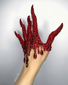 Hand Makeup, Photography Beauty, Fantasias Halloween, Art Summer, Picture Credit, Red Aesthetic, Fantasy Fashion, Halloween Nails