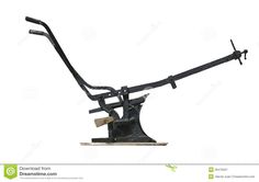 an old fashioned metal spinning machine on a white background with clipping space for text