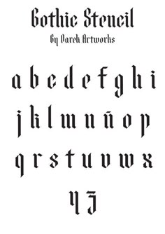 the gothic font and numbers are all in different styles, but there is no image to describe