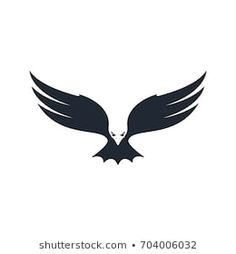 a black and white silhouette of a bird with wings