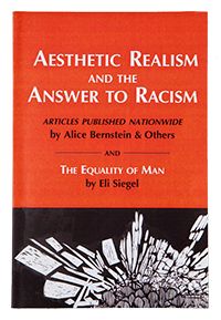 an orange and black book with the title aesthetic, realism and the answer to racism