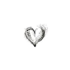 a black and white drawing of a heart