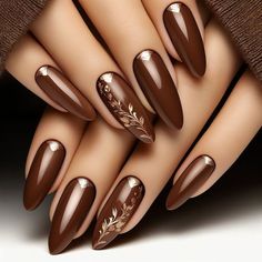 #AcrylicNails #NailArt #NailInspo #NailDesigns #NailTrends #GlamNails #NailGoals #NailStyling #AcrylicNailArt #NailPerfection Dark Fall Nails With Glitter, Dark Academia Nail Ideas, Nail Designs For Fall Autumn, Espresso Nails, Brown Nail, Nagellack Trends