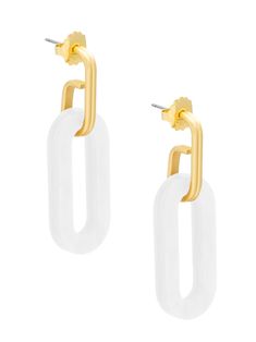 The earrings for celebrating every moment. The link style creates a modern and fun vibe. -Triple-Plated -Hypoallergenic -Pure Raw Materials -Length 2" -0.1 Lbs Modern White Dangle Linear Earrings, Modern White Link Jewelry, Trendy White Link Jewelry, Pink Drop Earrings, Black Hot Pink, Furniture Removal, Drop Earring, Jewelry Lover, Shoe Game