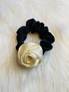 "silky rose flower hair tie rose approx. 2\" x 2\"" Rose Hair Accessories, Flower Hair Tie, Flower Scrunchie, Beauty Treatments Skin Care, Hair Tie Accessories, Rose Gold Gifts, Bee Painting, Barbie Coloring, Barbie Coloring Pages