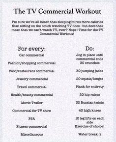 the tv commercial workout poster