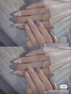 Kutek Disney, Asian Nails, Beauty Nails Design, Blush Nails, Pretty Gel Nails, Soft Nails, White Nail, Sparkly Nails, Pretty Acrylic Nails