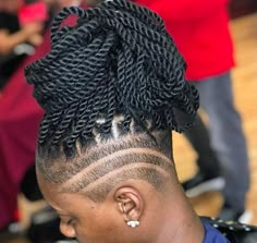 New Braids, Elsa Braid, Braids French, Natural Haircuts, Faux Dreads, Braids With Shaved Sides, Undercut Designs, Mohawk Styles, Shaved Side Hairstyles