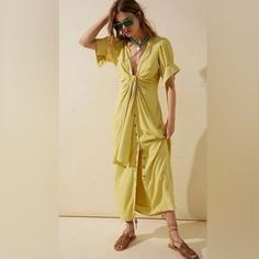 Tag On Size Xsmall Free People Spring, Spring Midi Dress, Vintage Summer Dress, Flower Midi Dress, Lima Bean, Vintage Summer Dresses, White Halter Maxi Dress, Button Front Dress, Striped Midi Dress