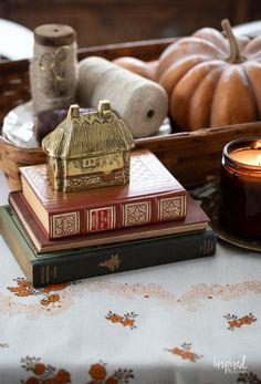 Looking to decorate your home this autumn with vintage and antique pieces? Then this collection of vintage fall decor ideas is for you! Get my list of favorite fall decorating items, see how I've used them in my home, and get all the tips and tricks you need for styling them in your space. Dive in, and let's cozy up our homes with these timeless finds. Vintage Fall Decor Ideas, Brass Objects, Ceramic Canister, Fall Decor Ideas, Fall Cocktails, Fall Tablescapes, Fall Mantel Decorations, Fall Mantel