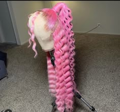 "22\" pink lace wig  -100% human hair  - Hair can be washed, relaxed, permed, and colored. - Custom Colors, Cuts, Cap Size not listed are welcomed for an additional fee. Please contact us for custom orders before placing an order. - Hand-tied and handmade This show stopping wig comes in 10 inches to 30 inches (measured from crown to ends of hair) and 150% density. This look is perfect for any occasion and season! We are long term satisfactory sellers in the hair extension industry--10 years. Please buy with confidence that you are purchasing the very best product. Note: We have processing of 3-5 BUSINESS weeks (Monday-Friday, excluding US Holidays). #613 Full Lace Wigs are extremely high in demand right now, and if the wig you want is not in stock at the time of purchasing, we make it to o Baddie Wigs, Baddie Birthday, Blonde Weave, Iconic Hair, Hair Colorful, Lace Fronts, Birthday Hairstyles, Red Brown Hair, Pretty Hair Color