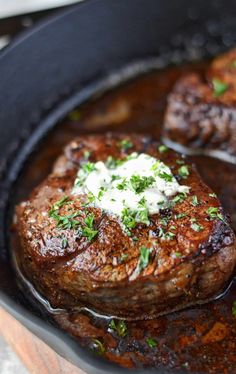 the steaks are cooked and ready to be eaten