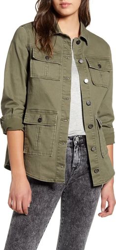 Utilitarian Jacket, Denim Utility Jacket, Utilitarian Style, Green Utility Jacket, Moda Jeans, Army Jacket, Cargo Jacket, Faded Denim