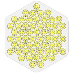 a hexagonal pattern with yellow circles in the center on a white background illustration