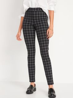 Online exclusive! The Pixie pants you love, now in a more fabulous fit & fabric ✨ Contoured waistband, with double hook-and-bar closure, built-in belt loops and interior stay button.  Zip fly.  Diagonal on-seam hip pockets; decorative welt faux-poc Windowpane Plaid, Pixie Pants, Womens Business Casual, Navy Pants, Business Casual Outfits, White Pants, Business Outfits, Ankle Pants