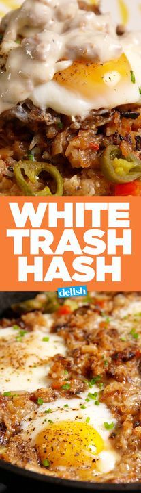 Even your classy friends will like this White Trash Hash. Get the recipe from Delish.com. Trash Treats, Classy Friends, Joe Dirt, Hash Recipe, Cooking Lunch, Breakfast Hash, Breakfast Sausage, Hash Browns, White Trash