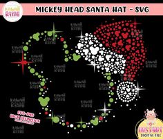 mickey head santa hat svg cut file